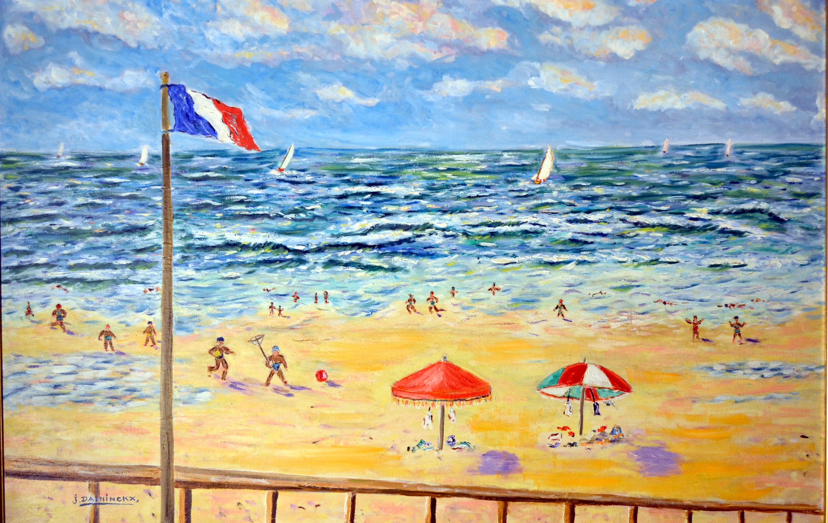 Plage au drapeau